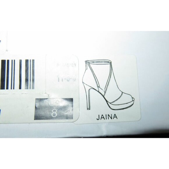 Aldo Jaina Peep Toe Mesh Vegan Suede Leather stiletto booties size 8 in Cream - Picture 9 of 9